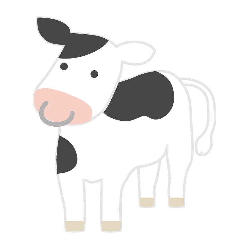 かわいい干支の牛さんのイラスト 2021年 令和3年 無料の年賀状