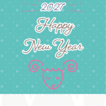 線画のひつじと「HappyNewYear」の2027年の年賀状テンプレート